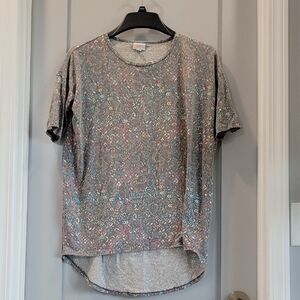 LuLaRoe Multicolor Patterned Short Sleeve Top